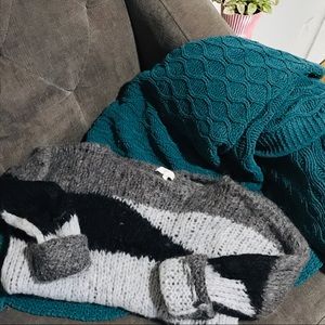 Joie Color Block Chunky Sweater W/ Metallic Yarn